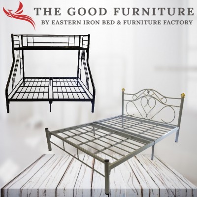 [TheGoodFurniture]大号金属床架。大号床单金属框架。金属床。双层床。